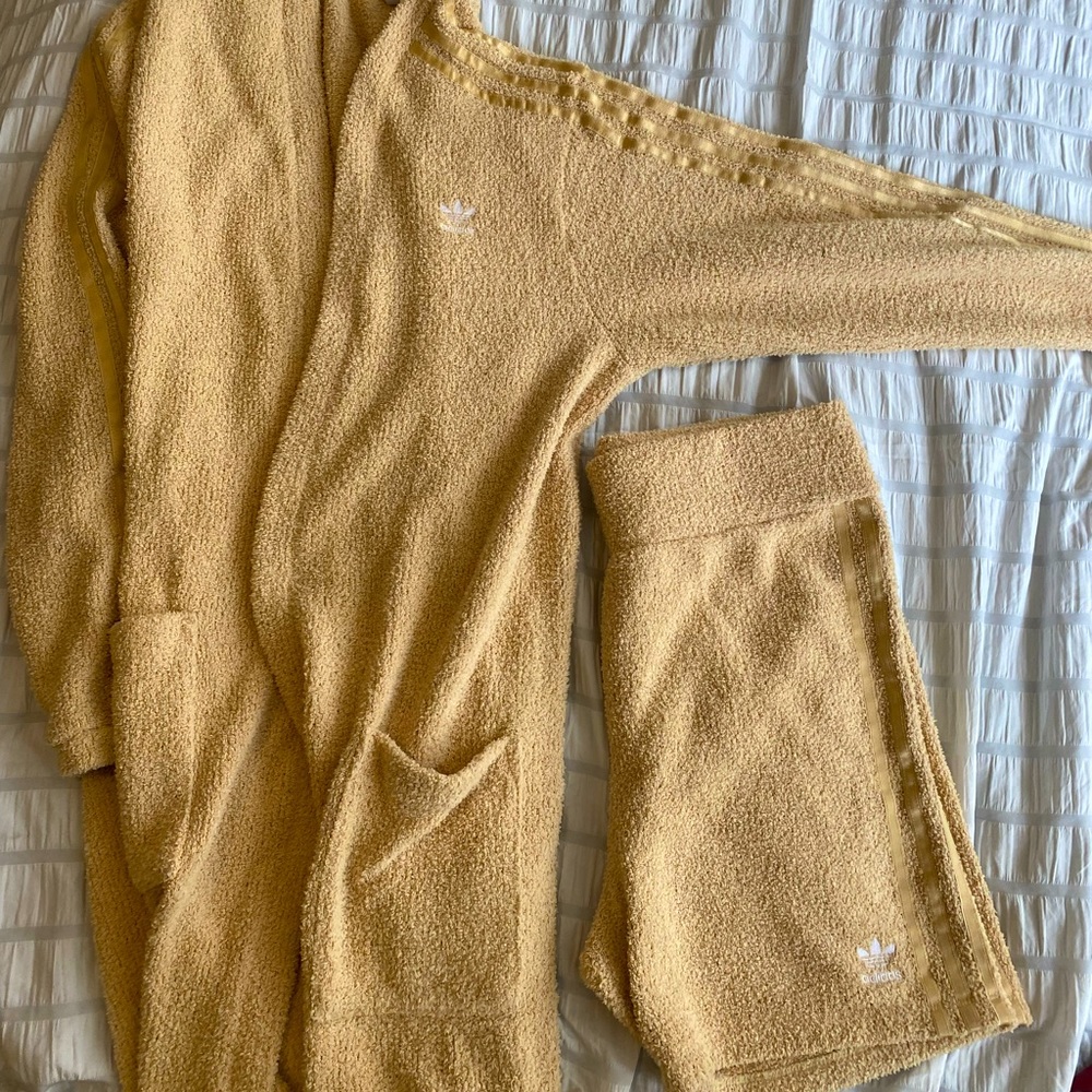 adidas Originals 'relaxed Risqué' Fluffy Knit Cardigan and Bike Shorts